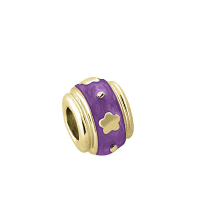 Gabriella Beads Flower charm bead purple enamel with gold-tone accents by Lauren G Adams Collections on Tampa Home & Garden Store