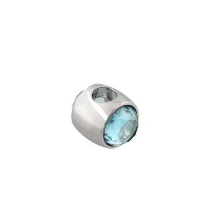 Gabriella Beads Birthstone charm bead by Lauren G Adams, silver-tone with blue gemstone on Tampa Home & Garden Store