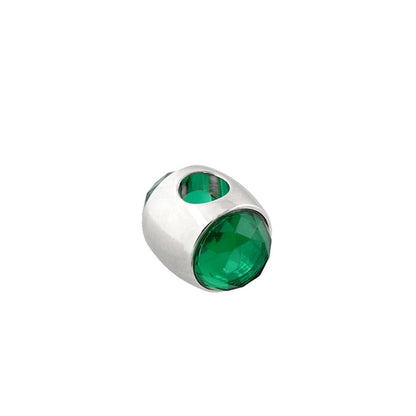Gabriella Beads Birthstone charm by Lauren G Adams, green faceted bead in silver-tone metal on Tampa Home & Garden Store