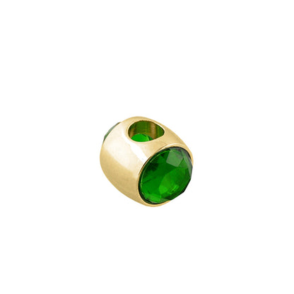 Gabriella Beads Birthstone charm bead gold-tone with emerald green crystal by Lauren G Adams on Tampa Home & Garden Store
