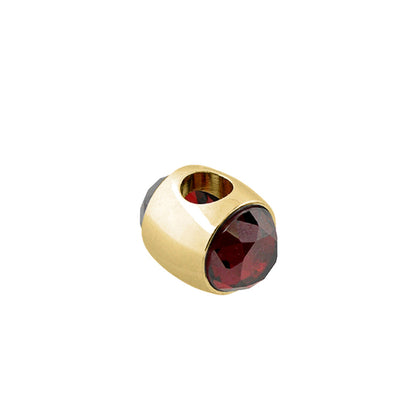 Gabriella Beads Birthstone charm bead gold-tone with red gemstone by Lauren G Adams on Tampa Home & Garden Store