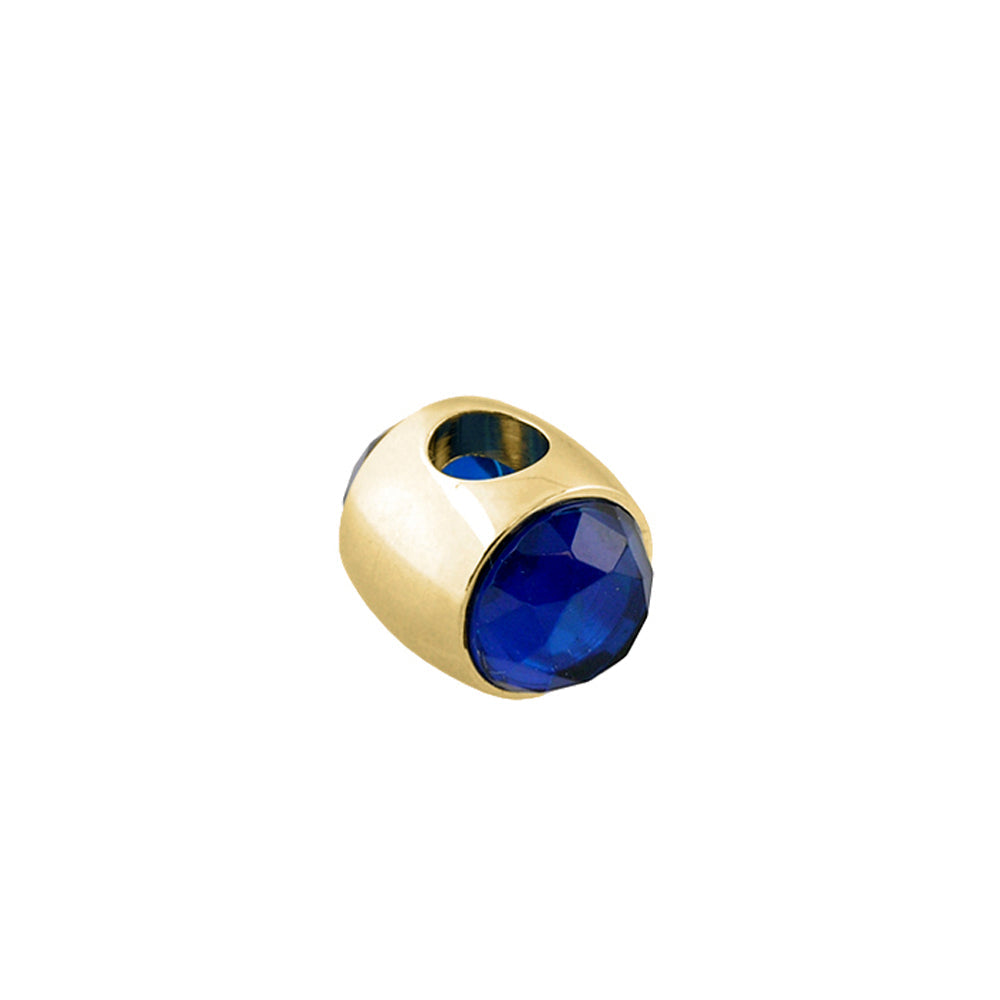 Gabriella Beads Birthstone charm in gold-tone with blue faceted gemstone by Lauren G Adams on Tampa Home & Garden Store
