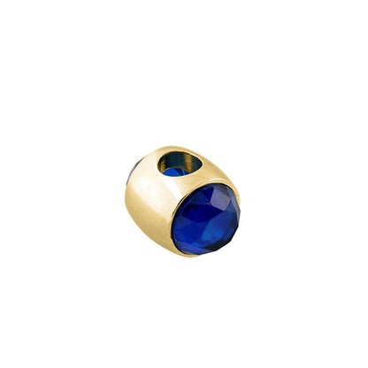 Gabriella Beads Birthstone charm in gold-tone with blue faceted gemstone by Lauren G Adams on Tampa Home & Garden Store