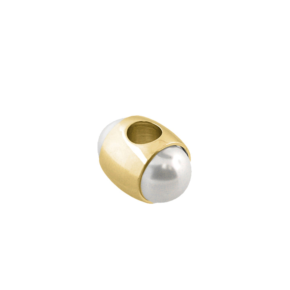 Gabriella Beads Birthstone charm bead in gold-tone with white pearls by Lauren G Adams on Tampa Home & Garden Store