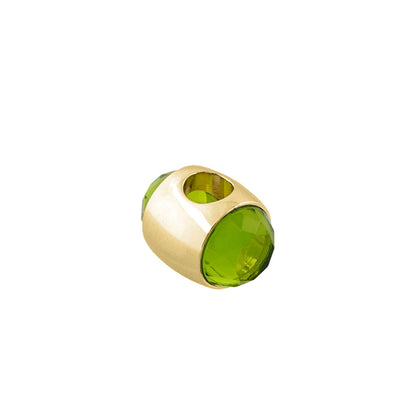 Gabriella Beads Birthstone charm bead in gold-tone with green faceted gemstone by Lauren G Adams on Tampa Home & Garden Store