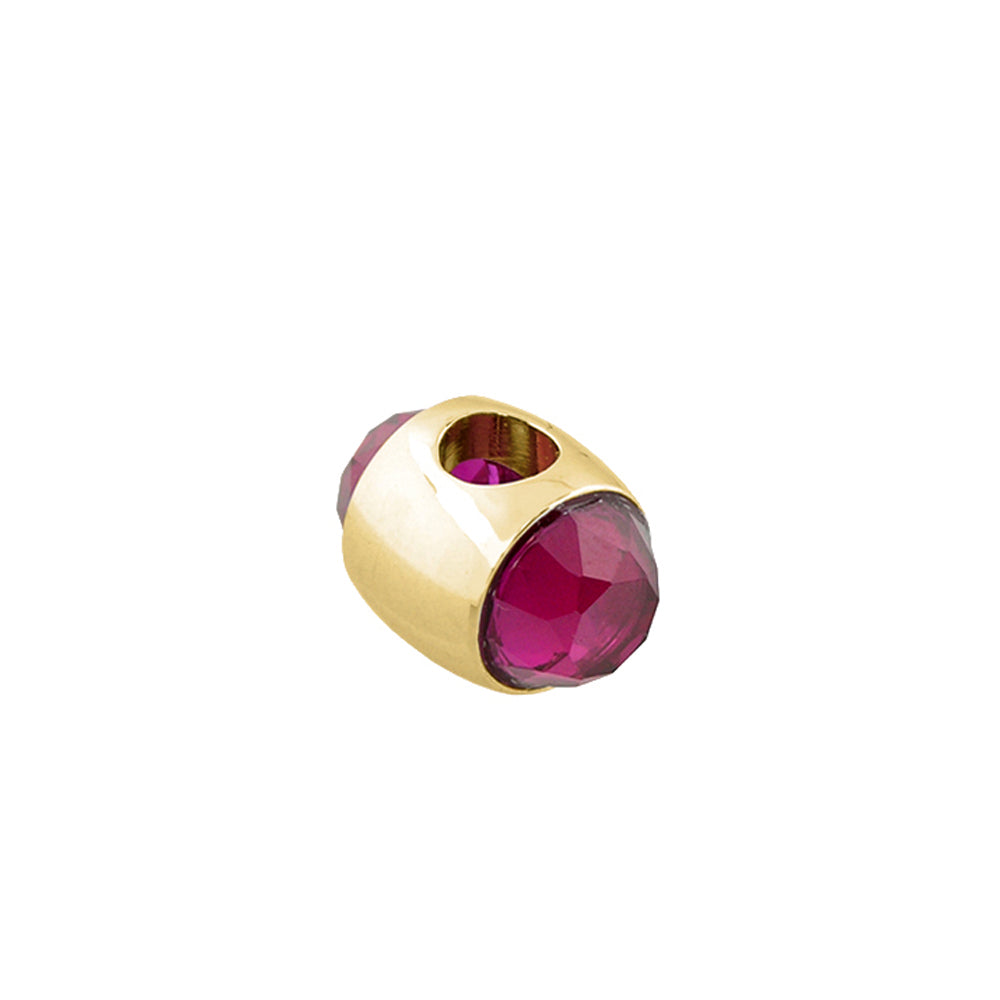 Gabriella Beads Birthstone charm, gold-tone bead with pink gemstone, Lauren G Adams on Tampa Home & Garden Store