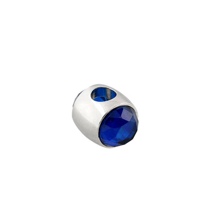Gabriella Beads Birthstone charm bead in silver with cobalt blue stone, Lauren G Adams on Tampa Home & Garden Store