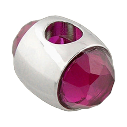 Gabriella Beads Birthstone charm pink faceted crystal bead in silver setting Lauren G Adams on Tampa Home & Garden Store