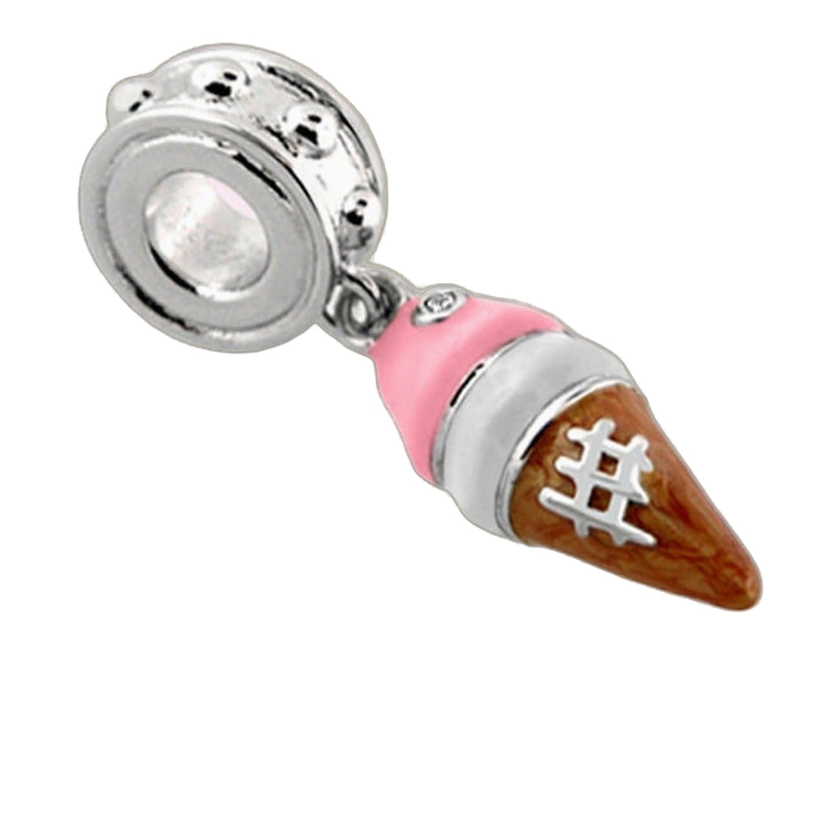 Gabriella Beads Ice Cream charm pendant pink scoop brown cone by Lauren G Adams on Tampa Home & Garden Store