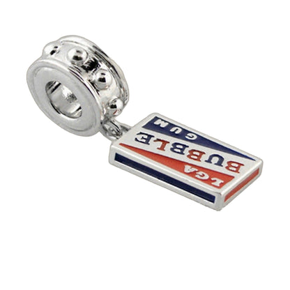 Gabriella Beads Bubble Gum bead bracelet charm by Lauren G Adams, silver tone spacer bead with hole accents on Tampa Home & Garden Store