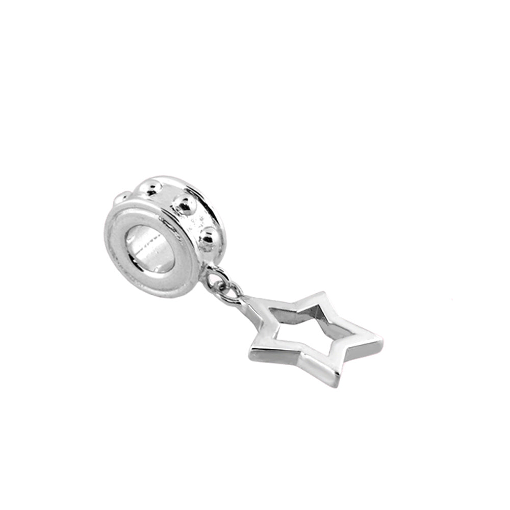 Gabriella Beads star shape charm in silver with hollow star pendant on Tampa Home & Garden Store