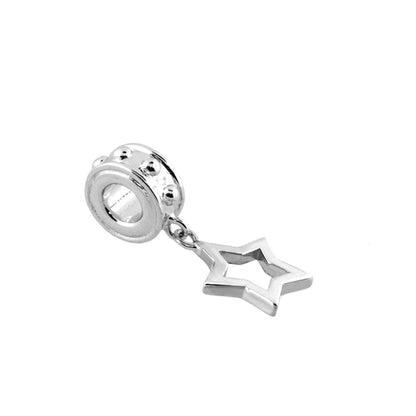 Gabriella Beads star shape charm in silver with hollow star pendant on Tampa Home & Garden Store