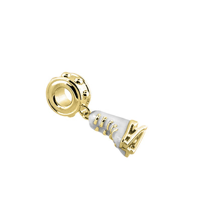 Gabriella Beads Ice Skate charm by Lauren G Adams in gold-tone with white enamel on Tampa Home & Garden Store