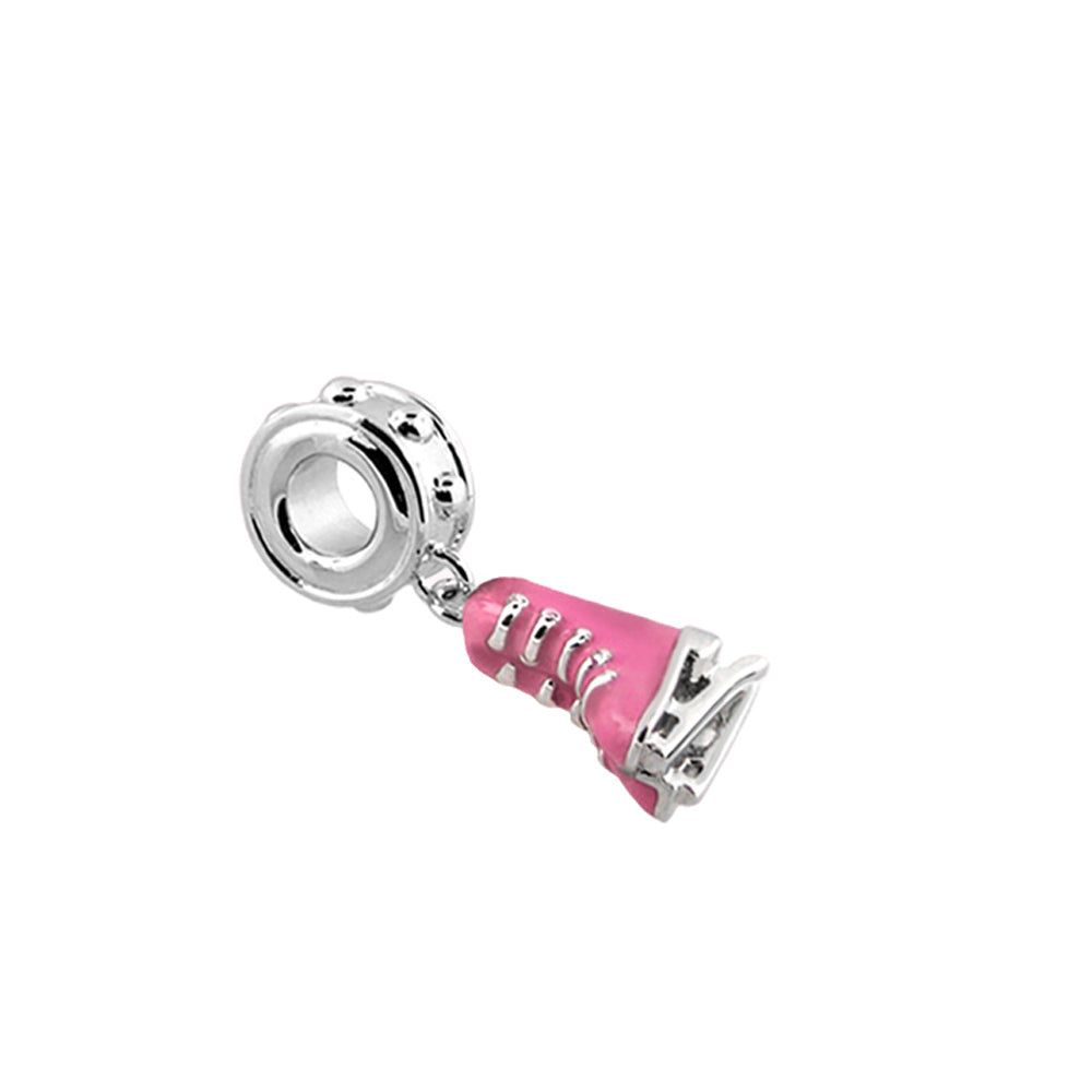 Gabriella Beads Ice Skate charm pink enamel with silver-tone details by Lauren G Adams on Tampa Home & Garden Store