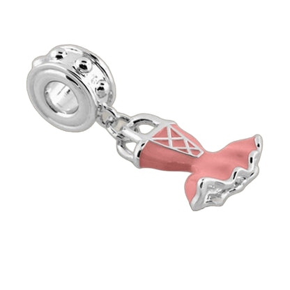 Gabriella Beads Ballerina Dress charm pink enamel with silver-tone accents by Lauren G Adams on Tampa Home & Garden Store