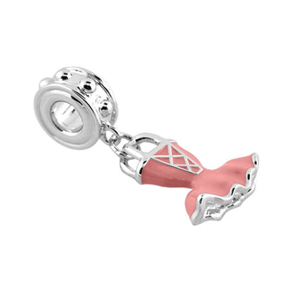 Gabriella Beads Ballerina Dress charm pink with silver bail by Lauren G Adams on Tampa Home & Garden Store