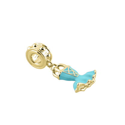 Gabriella Ballerina Dress charm turquoise enamel with gold-tone setting by Lauren G Adams on Tampa Home & Garden Store