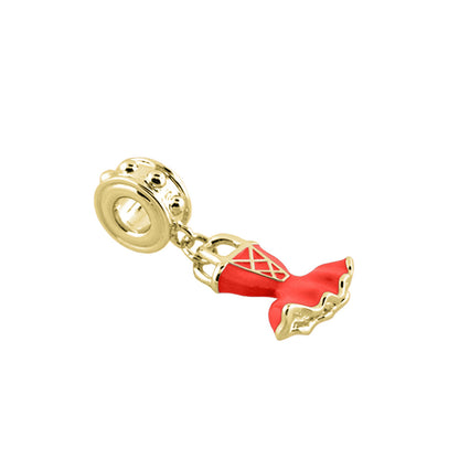 Gabriella Beads Ballerina Dress charm in red enamel with gold setting by Lauren G Adams on Tampa Home & Garden Store
