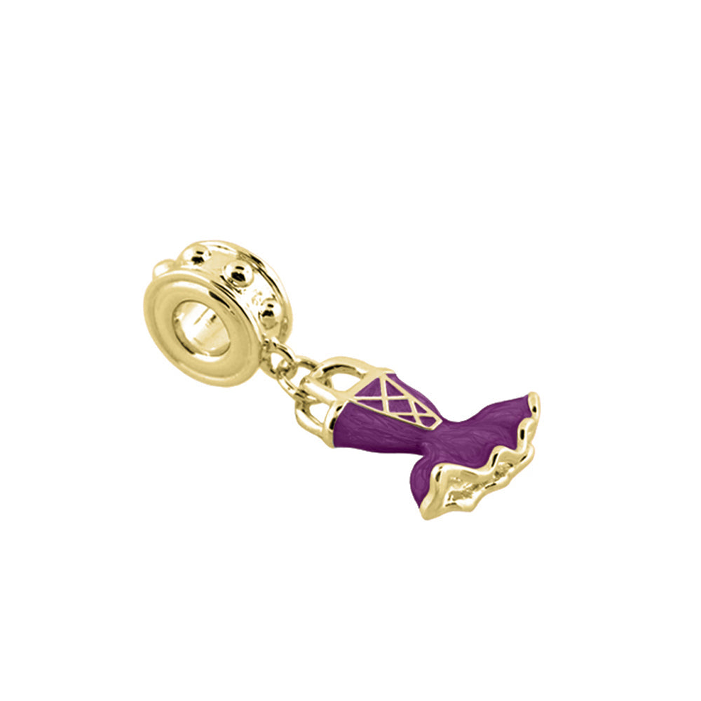 Gabriella Beads Ballerina Dress charm by Lauren G Adams; purple enamel on gold-tone setting on Tampa Home & Garden Store