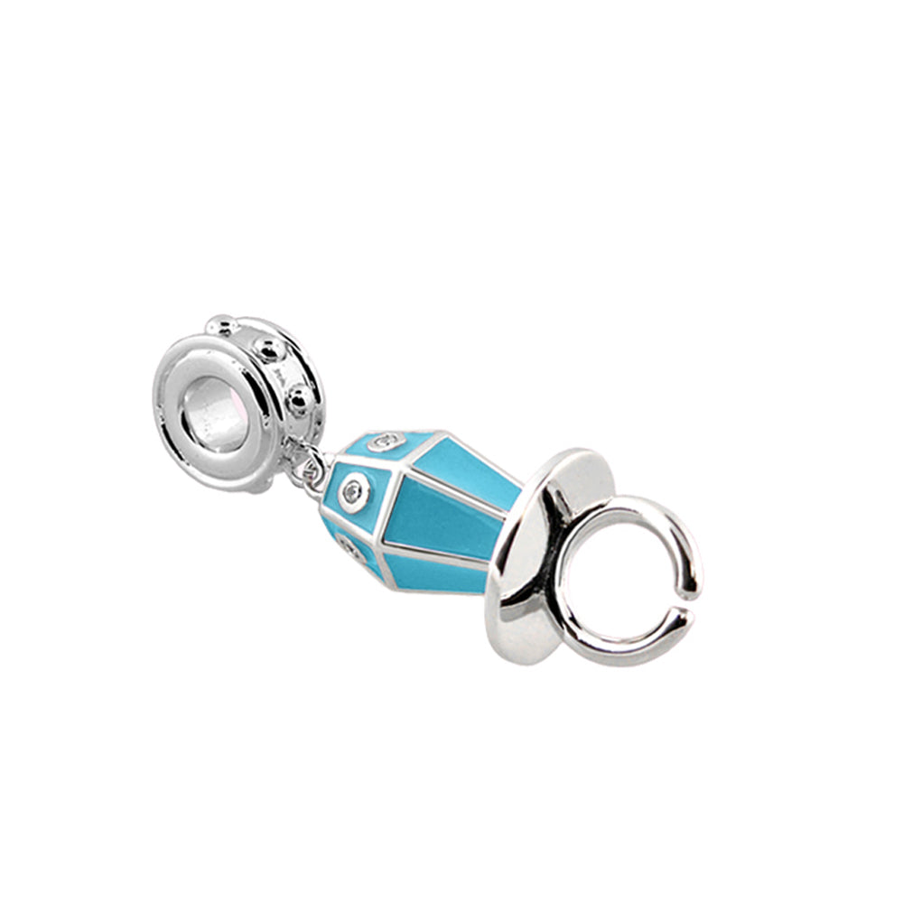 Gabriella Beads Pacifier Charm turquoise enamel bead with silver-tone accents Lauren G Adams on Tampa Home & Garden Store