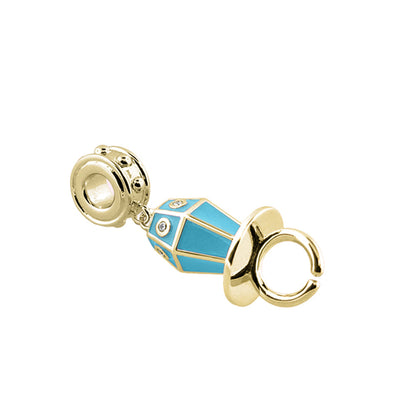 Gabriella Beads Pacifier Charm turquoise blue gold-tone by Lauren G Adams on Tampa Home & Garden Store