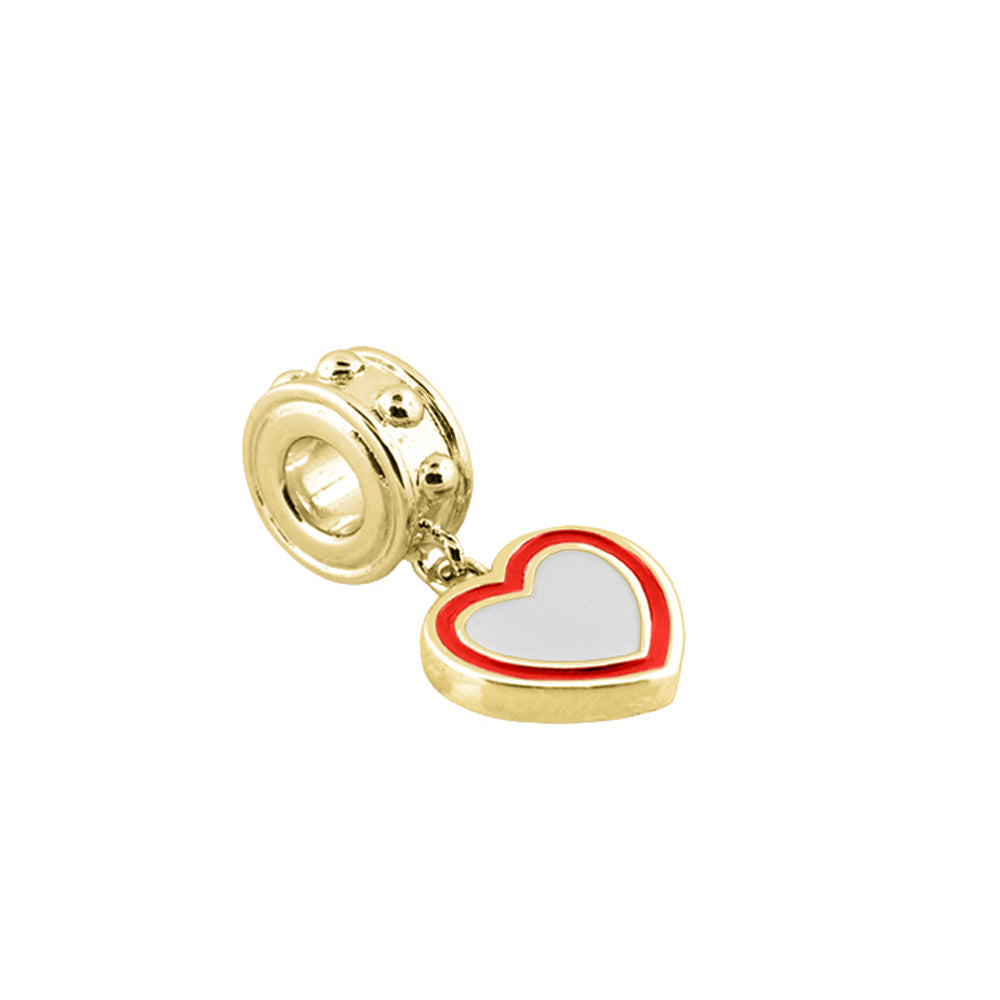 Gabriella Beads Heart Charm gold-tone heart pendant with red enamel outline Lauren G Adams on Tampa Home & Garden Store
