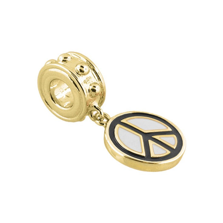 Gabriella Beads Peace Sign Charm by Lauren G Adams gold tone enamel peace pendant on Tampa Home & Garden Store
