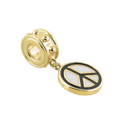 Gabriella Beads Peace Sign Charm by Lauren G Adams gold tone enamel peace pendant on Tampa Home & Garden Store