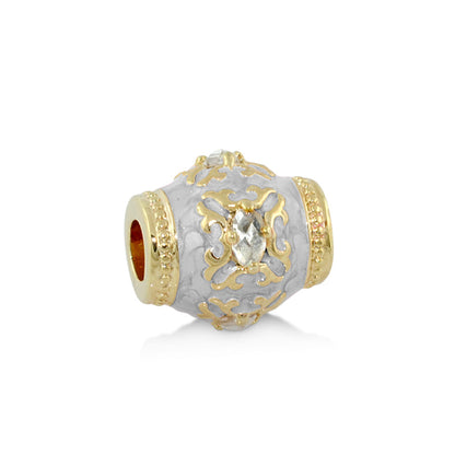 Gabriella Beads Vintage charm bead, two-tone gold and silver with crystal, Lauren G Adams on Tampa Home & Garden Store