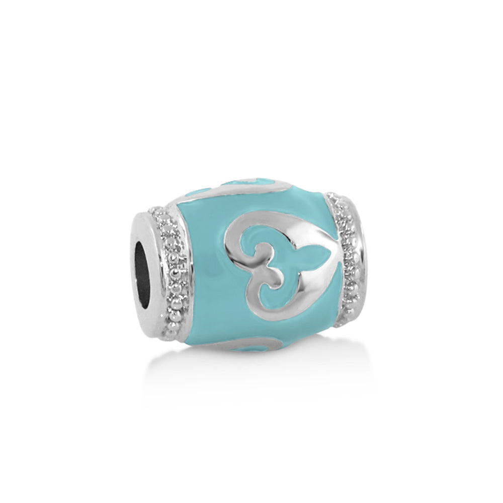 Gabriella Beads Heart Design charm turquoise enamel with crystal ends by Lauren G Adams on Tampa Home & Garden Store