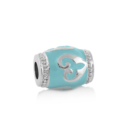 Gabriella Beads Heart Design charm turquoise enamel with crystal ends by Lauren G Adams on Tampa Home & Garden Store