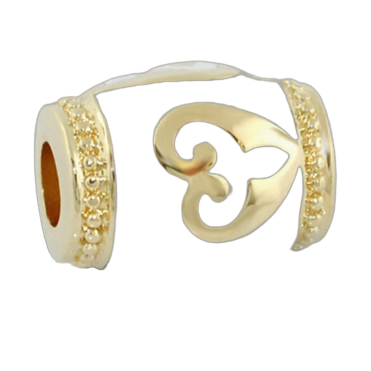 Gabriella Beads Heart Design charm gold-tone by Lauren G Adams with bead edge on Tampa Home & Garden Store