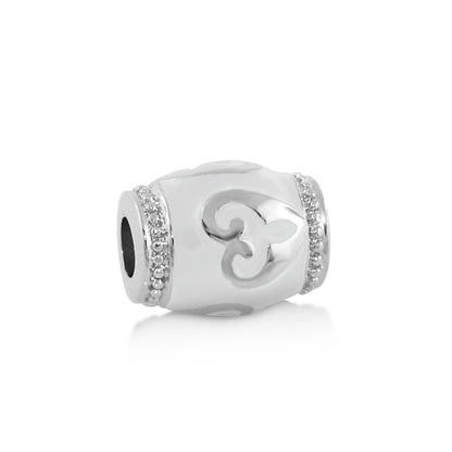 Gabriella Beads heart design charm, silver-tone with pave side accents by Lauren G Adams on Tampa Home & Garden Store