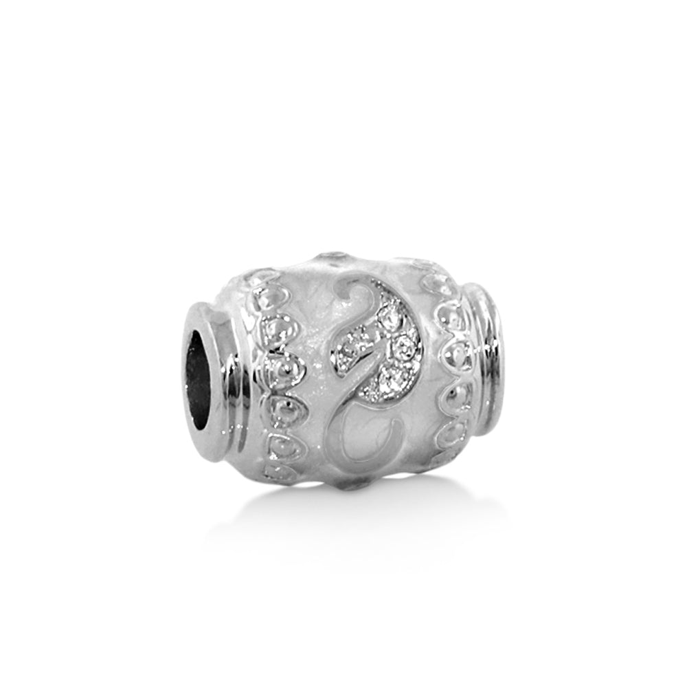 Gabriella Beads Crystal Leaf bead charm silver tone with crystals by Lauren G Adams on Tampa Home & Garden Store