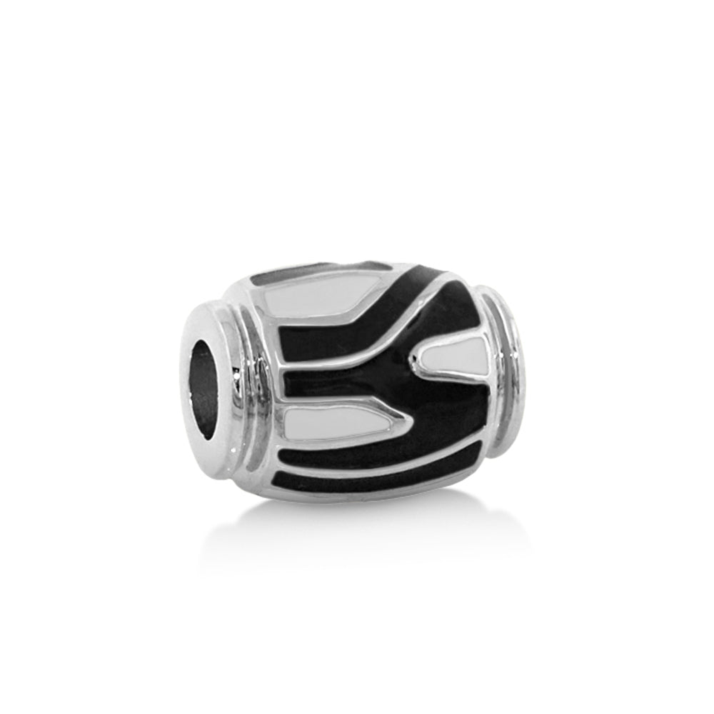 Gabriella Beads Animal Print charm bead by Lauren G Adams, silver tone with black enamel on Tampa Home & Garden Store
