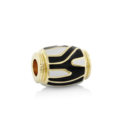 Gabriella Beads animal print charm bead, gold-tone with black enamel by Lauren G Adams on Tampa Home & Garden Store