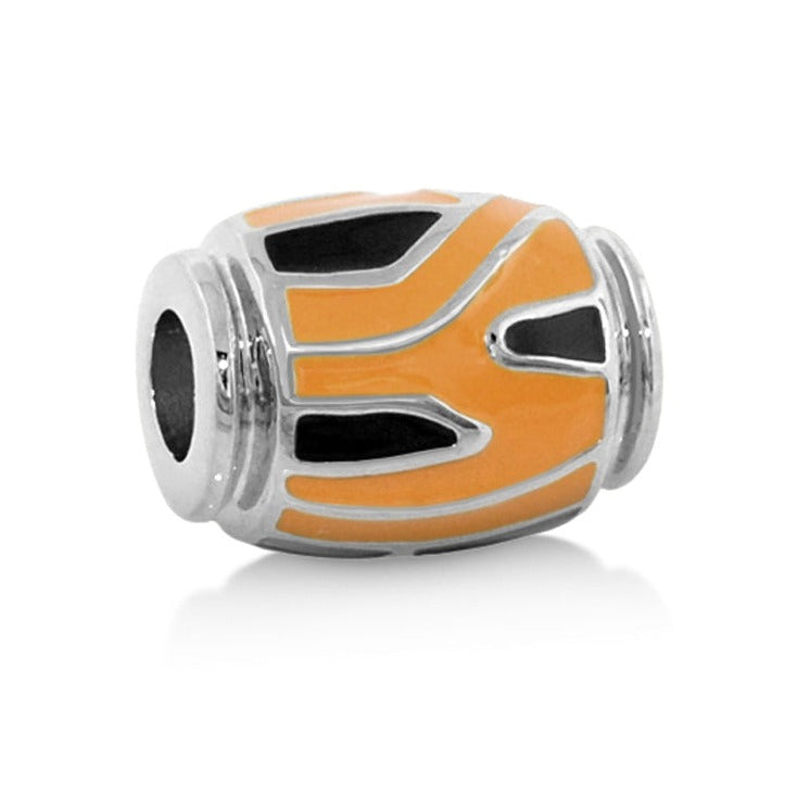 Gabriella Beads Animal Print charm by Lauren G Adams, orange enamel with black accents on silver core, charms & pendants on Tampa Home & Garden Store