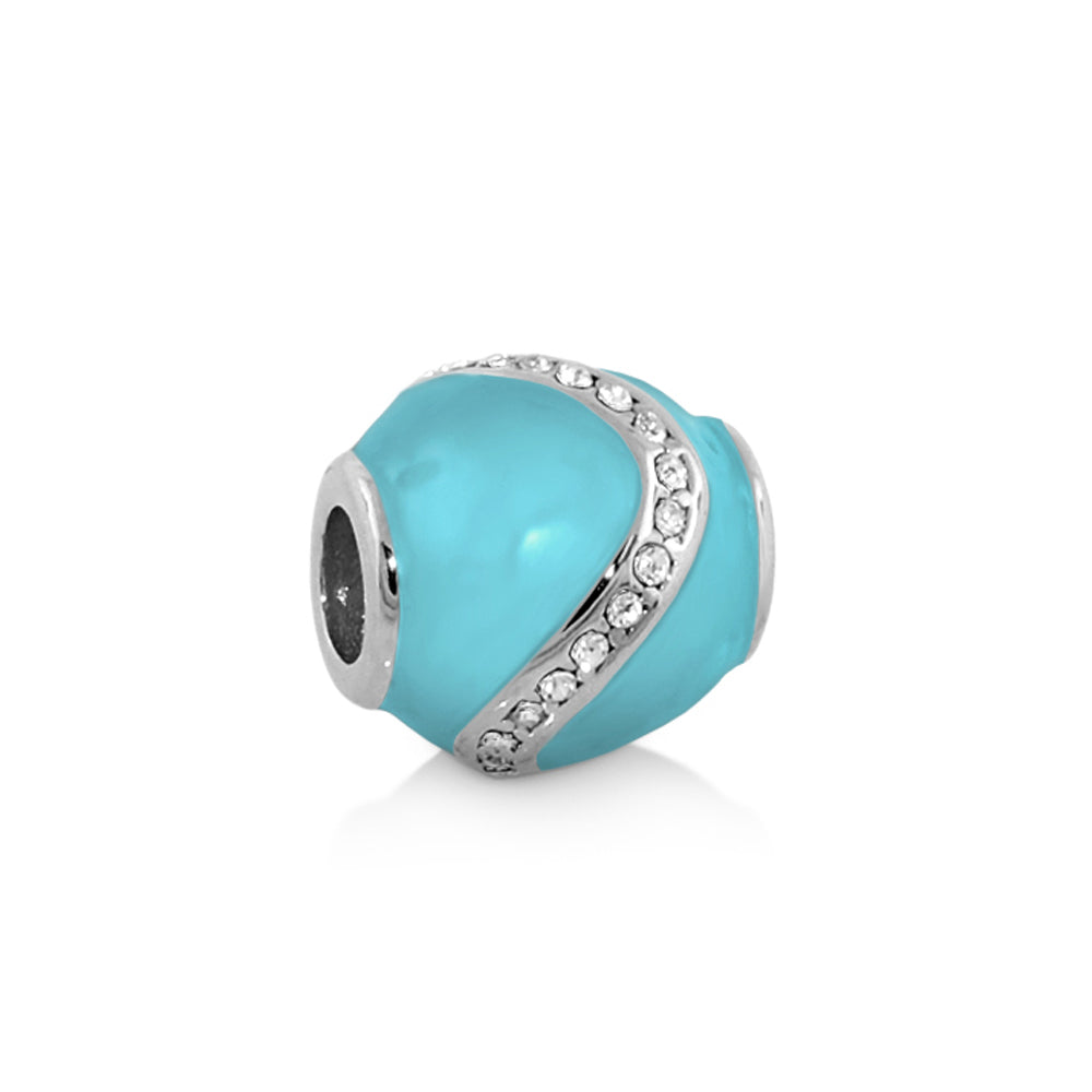 Gabriella Beads Wavy Crystal charm turquoise bead with crystal band by Lauren G Adams on Tampa Home & Garden Store