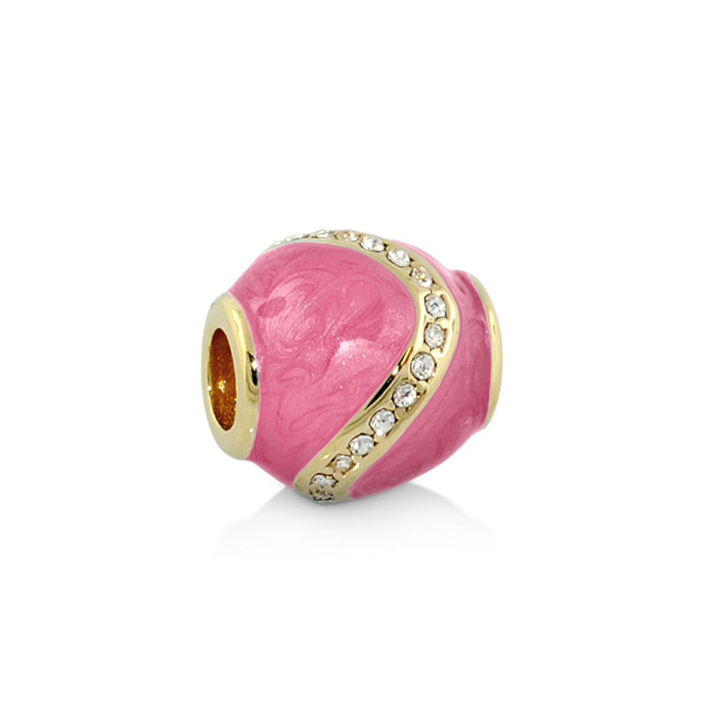 Gabriella Beads Wavy Crystal charm pink and gold band Lauren G Adams on Tampa Home & Garden Store
