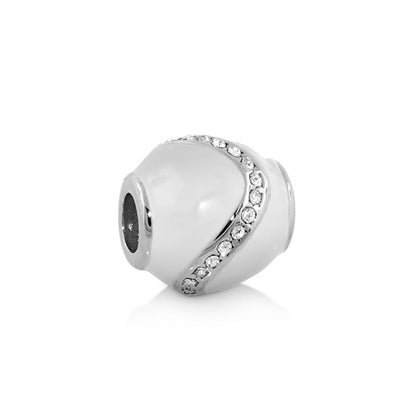 Gabriella Beads Wavy Crystal bead charm silver-tone with crystal accents by Lauren G Adams on Tampa Home & Garden Store