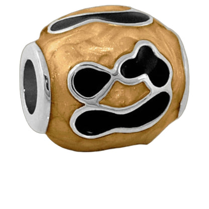 Gabriella Bead Animal Print charm gold enamel bead with black print on Tampa Home & Garden Store on Tampa Home & Garden Store
