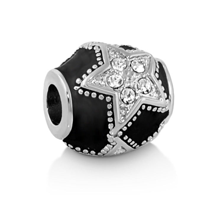 Gabriella Beads Crystal Star charm by Lauren G Adams in black enamel with crystal accents on Tampa Home & Garden Store