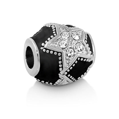 Gabriella Beads Crystal Star charm by Lauren G Adams in black enamel with crystal accents on Tampa Home & Garden Store