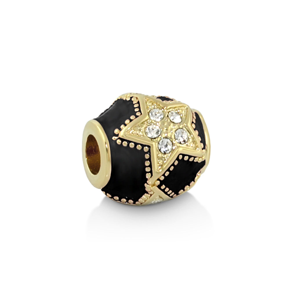 Gabriella Beads Crystal Star charm by Lauren G Adams goldtone black enamel and crystals on Tampa Home & Garden Store