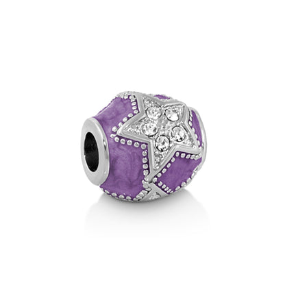 Gabriella Beads Crystal Star charm purple with crystal star and dotted frame Lauren G Adams on Tampa Home & Garden Store