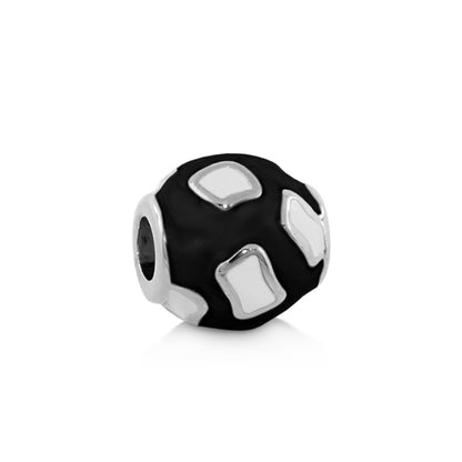 Gabriella Beads animal print charm bead, black enamel with silver accents, Lauren G Adams on Tampa Home & Garden Store