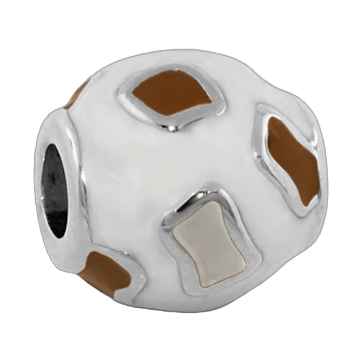 Gabriella Beads Animal Print charm bead white with black and brown spots Lauren G Adams on Tampa Home & Garden Store