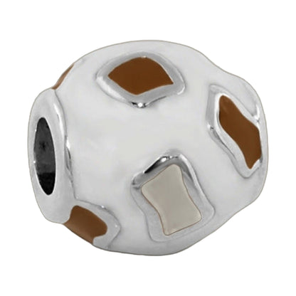 Gabriella Beads Animal Print charm bead white with black and brown spots Lauren G Adams on Tampa Home & Garden Store