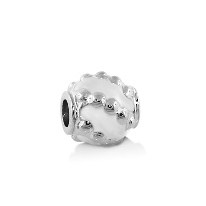 Gabriella Beads Dot Stripes charm bead silver-tone by Lauren G Adams, Charms & Pendants on Tampa Home & Garden Store
