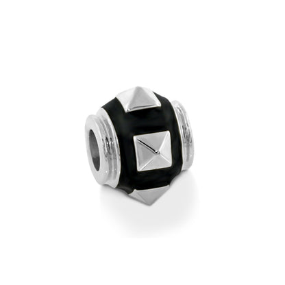 Gabriella Beads Studs charm bead by Lauren G Adams with black enamel and pyramid studs on Tampa Home & Garden Store